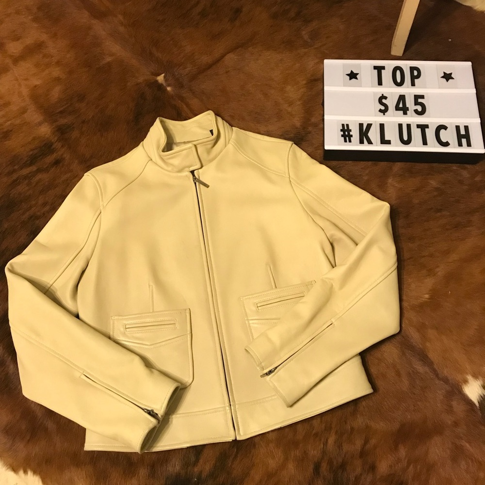 Dana Buchman 100% leather biker jacket Size:M